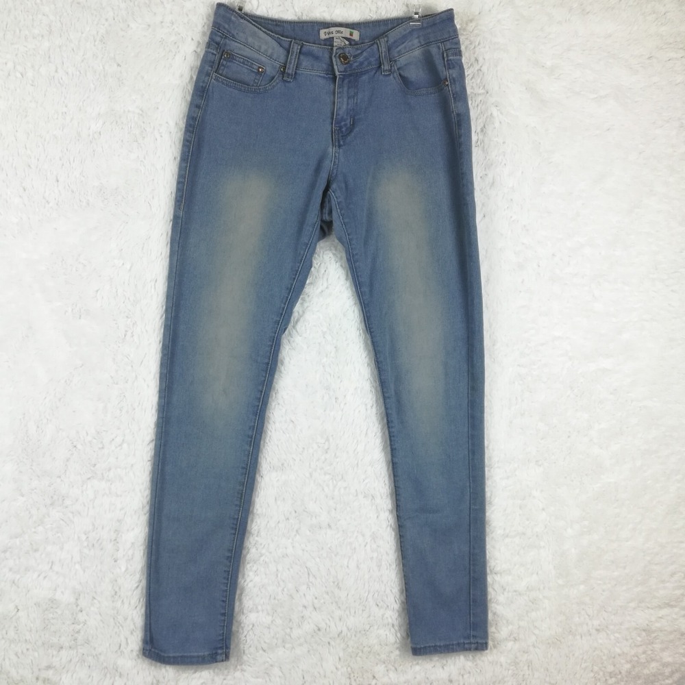 Vins Me Jeans Womens Skinny Denim Blue Light Wash Mid Rise Stretch Juniors 5